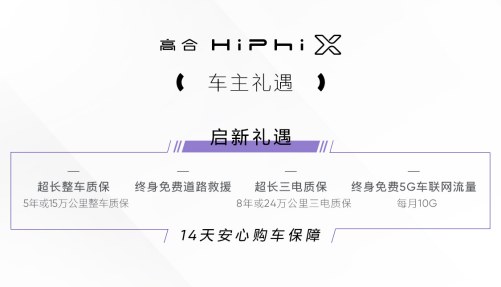 高合汽车发布1000公里电池包升能服务及HiPhi X 四车型开启预订