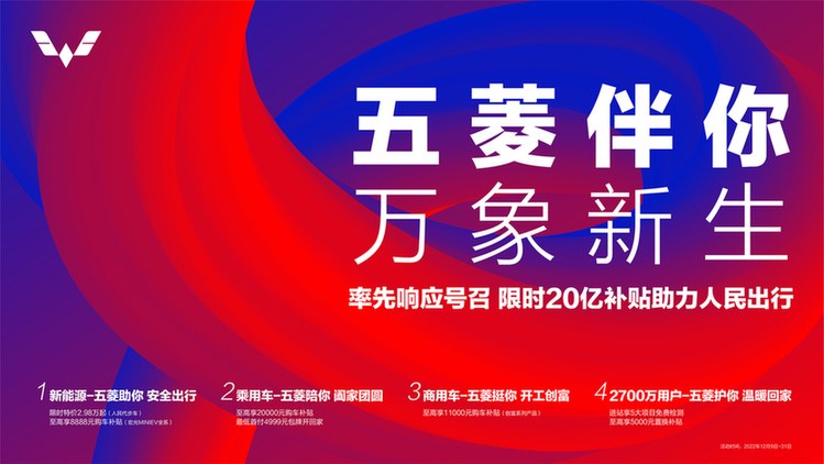 五菱伴你，万象新生！人民五菱限时20亿购车补贴彰显民族车企担当