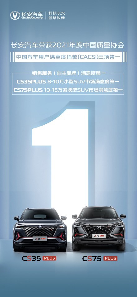  长安第二代CS75PLUS荣膺“年度畅销智能SUV”奖项