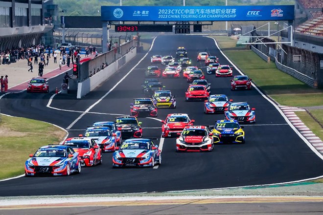 2023 TCR China揭幕战中Elantra N TCR赛车绝佳开场