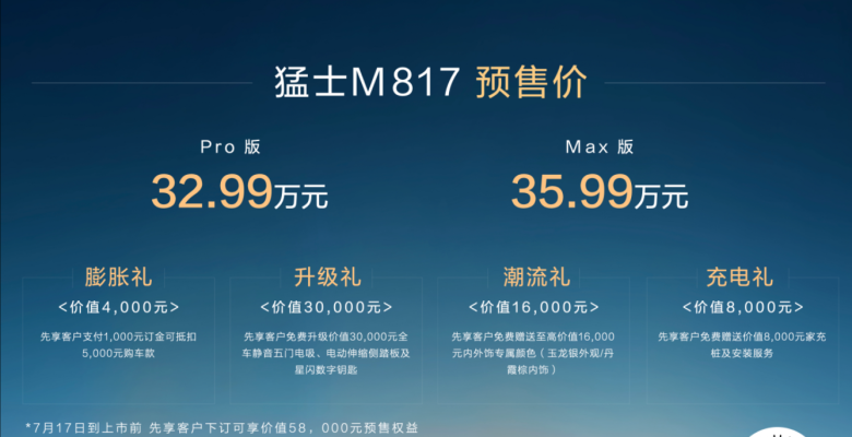 越野车中最智能，智能车中最越野，猛士M817 32.99万起预售！