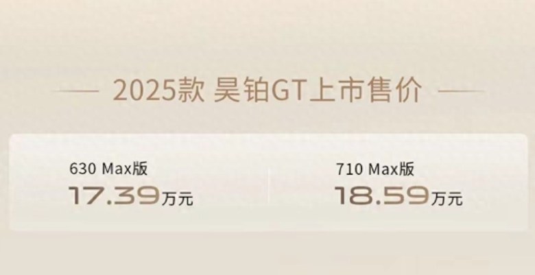 2025款昊铂GT上市17.39万起，标配800V快充+L3智驾技术
