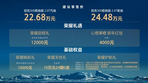 22.68万至24.48万 坦克300极地版上市