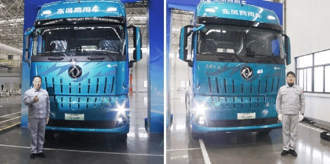 东风商用车D600智慧工厂投产暨东风天龙KH新车下线