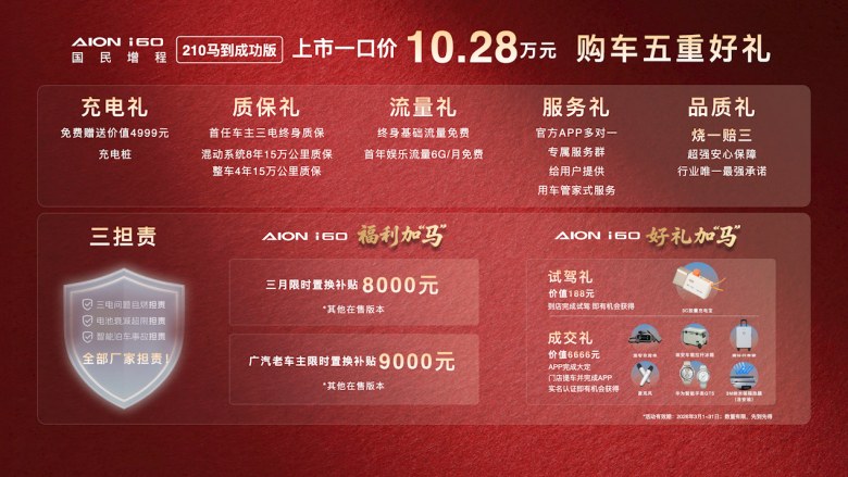 售价10.28万元！埃安i60国民增程 210马到成功版正式上市