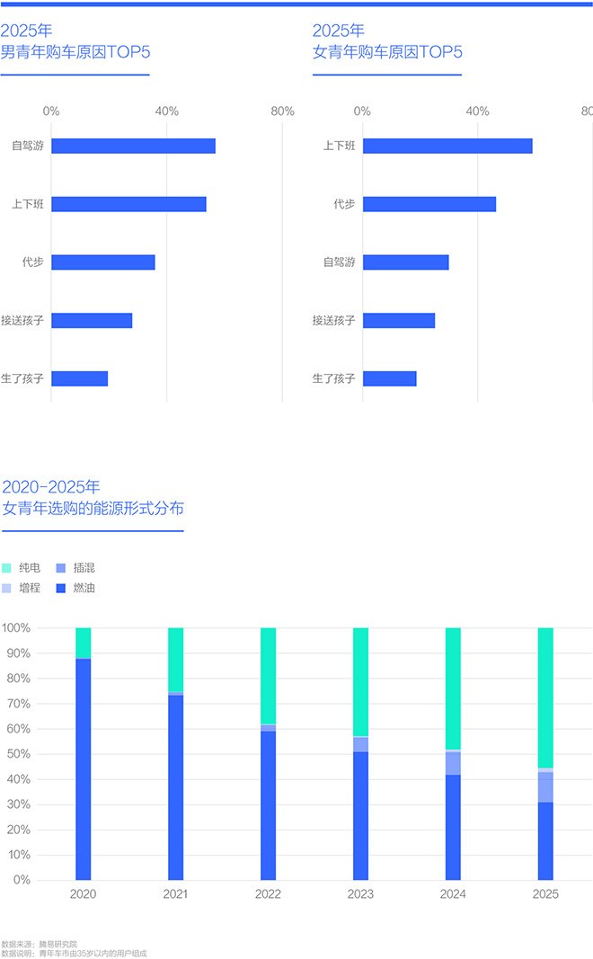 2020-2025年 女青年选购的能源形式分布