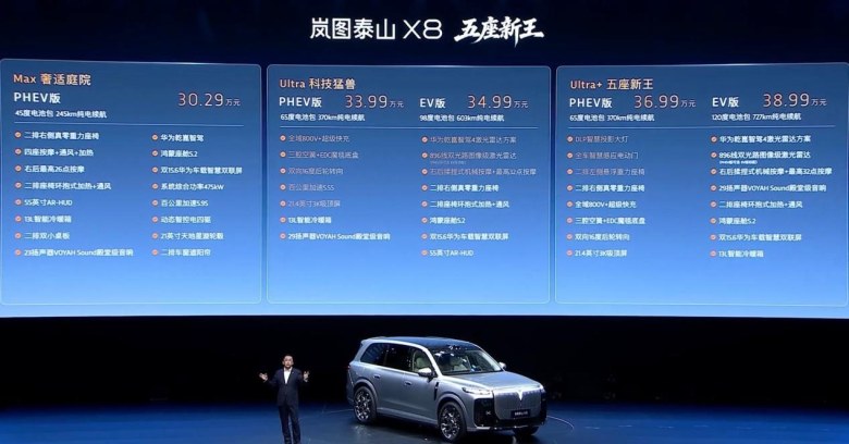 30.29万起售！岚图泰山X8预售53分钟订单1.5万