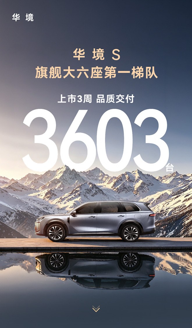 华境S 旗舰大六座 上市3周品质交付3603台